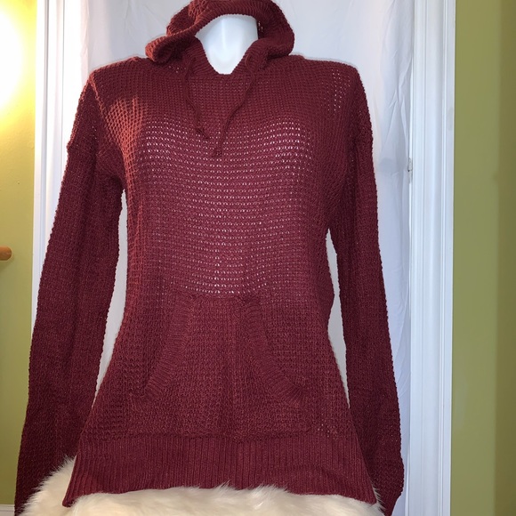 Poof! Hooded Mesh Sweater w/pockets - Picture 2 of 9